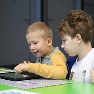 The children are learning coding