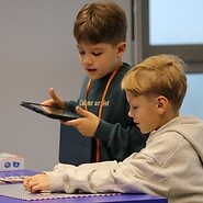 The children are learning coding