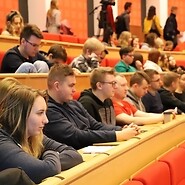 students in the auditorium