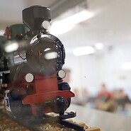 Model lokomotywy w muzeum