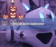 robot Photon w scenografii halloween